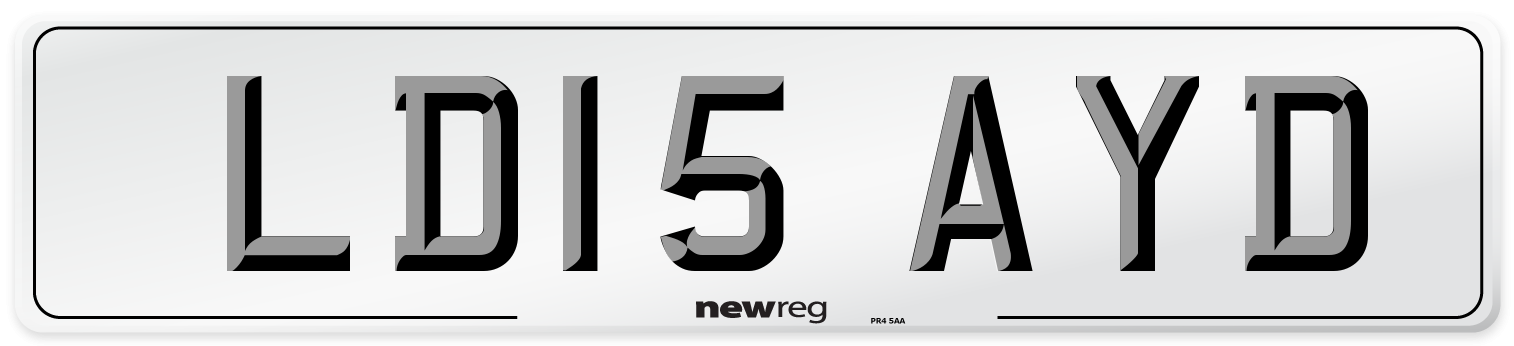 LD15 AYD Number Plate from New Reg